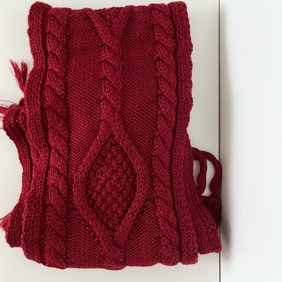 Isabel Marant extra long cable knit scarf, red, 100% wool - Picture 3 of 5